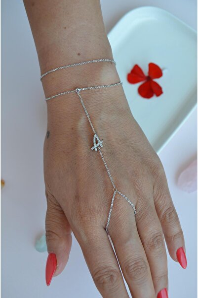 Sacce Scarves&Accessories Zirkon Taşlı Harfli Şahmeran Bileklik