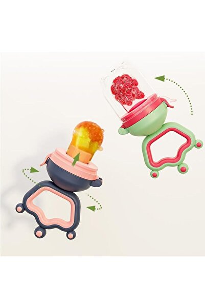 Twisoo Silicone Infant Fruit Feeder - BPA-Free Silicone 3 Size Mesh Nipple - Safe Fresh Vegetable &