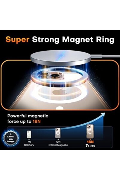 TAURi Magnetic Clear Case for iPhone 16 Pro Max | Transparent