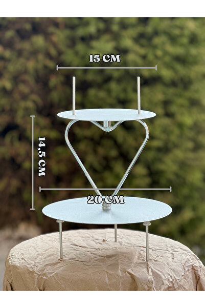 YYK YIKANABİLİR YAĞLI KAĞIT HEP PİŞİR Pasta Dekor Standı Kalp Gümüş