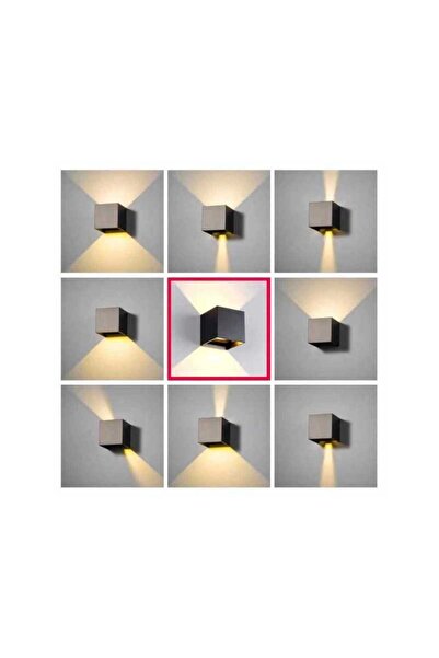 edc Wall Lamp 2x3W Cube Black Adjustable Light