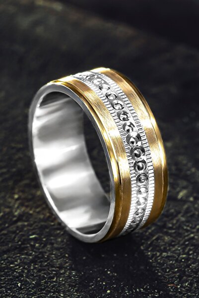 htc gümüş sepeti Erkek Kadın Çift Gümüş Alyans - Altın Kaplama Detaylı Gümüş ...