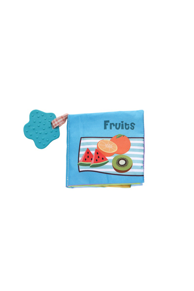 Kikka Boo Carte educativa pentru copii KikkaBoo Fruits cu jucarie dentitie din silicon,10 pagini cu imagini fr
