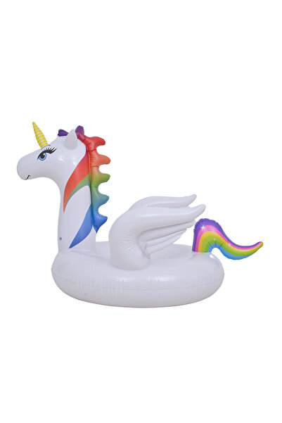 Fab N Funky حلقة سباحة أنبوبية على شكل وحيد القرن للأطفال، عوامة أنيقة للسباح...