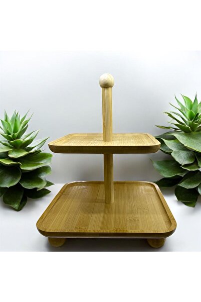 DAFE HOME İki katlı bambu sunumluk