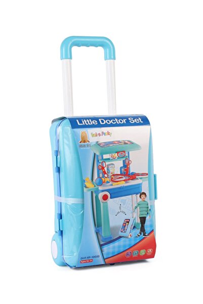 Fab N Funky 2-in-1 Doctor Play Set Trolley with Medical Tools, Pretend Play, Blue - 20 Pieces