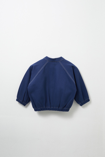 Marvy Indigo Punto Stitched Bomber Jacket