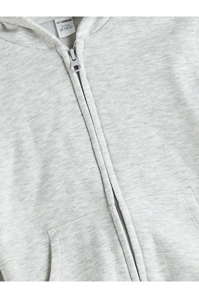 LC Waikiki New Season Hooded Long Sleeve Baby Girl Zippered Sweatshirt