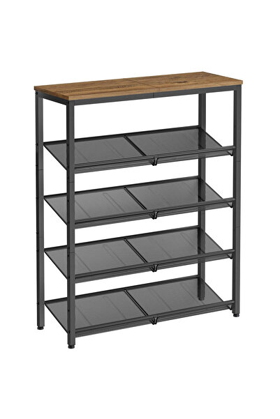 VASAGLE Suport pentru pantofi, 5 niveluri reglabile ale ochiurilor de plasă, ...