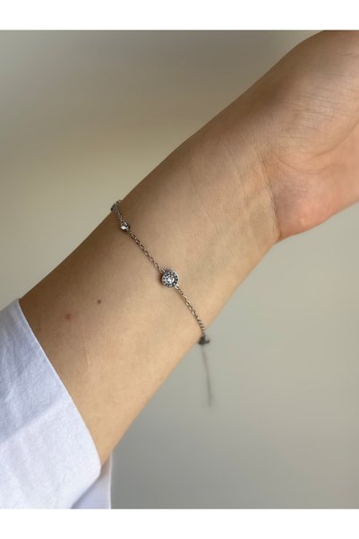 Owentis Steel Silver Elegant Stone Roman Numeral Brand Model Mytilene Bracelet - Does Not Tarnish -