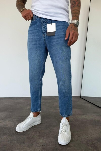 MADZEYMODA Denim Fabric Blue Boyfriend Fit Men's Jean Jeans Trousers Ke-202