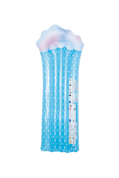 Fab N Funky Pool Float, Summer Play, Rain-Drop Theme, Perfect Gift, 3 Years+, L 179 x B 70 x H 21 cm - Blue