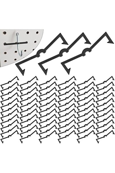 Arabest 60-Pack Black Plastic Pegboard Hook Locks, Display Hook Organizer Cli...