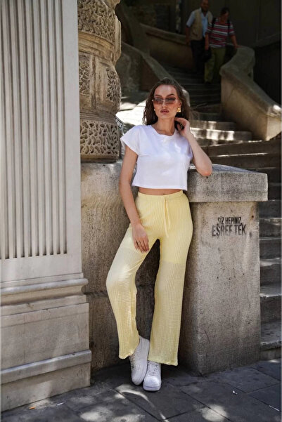 bysoca Pantaloni de vară largi, confortabili, croială de vară, din țesătură s...