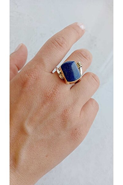 GÜMÜŞ Papila Silver Ayarlanabilir Lapis Lazuli Tasarım Yüzük