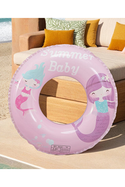 Fab N Funky Cartoon Mermaid Swimming Ring, Fun & Vibrant Design, 3 Years+, 60 cm (Outer) - Purple And Pink