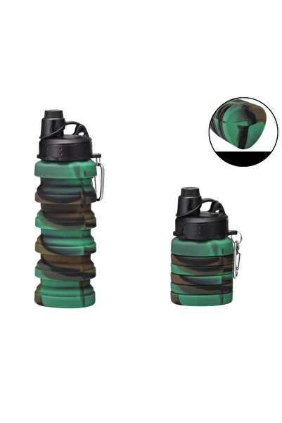 XTRIKE ME Drinking Bottle Foldable Portable Silicone Water Bottle Suitable for Primary School Children Water Bottle Flask 500 ml