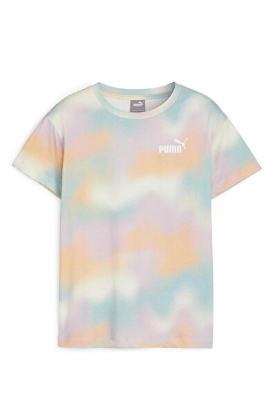Puma Cotton Summer Daze All Over Printed Relaxed Fit T-Shirt - Peach Fizz