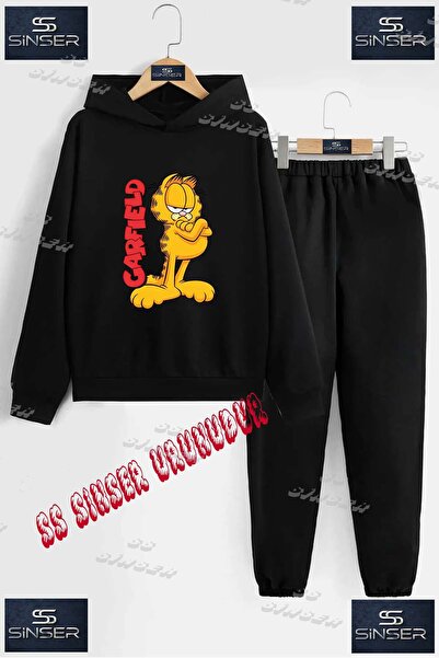 SS SİNSER Children's Unisex "Garfielt Sleeves Tied" Custom Printed Hooded Tra...