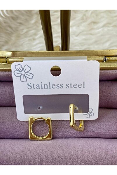 BY YASİN TOPÇU أقراط مربعة الشكل من الفولاذ