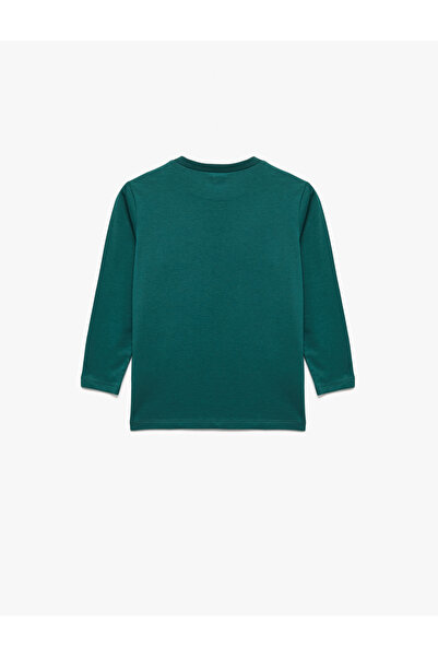 Koton Βαμβακερό μακρυμάνικο μπλουζάκι με στάμπα ποδοσφαίρου