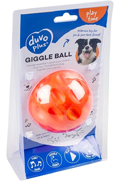 Duvo Plus Duvo+ Dog Toy Giggle Ball 9cm Color: Orange