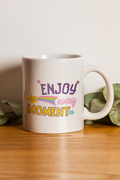 gavebutik ''Enjoy Every Moment'' Printed Gift Ceramic Mug Cup Machine Washable