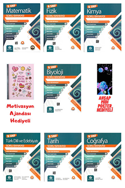 Bilgi Sarmal Yayınları 9.Sınıf Tüm Dersler Soru Bankası Seti 7 Kitap ve Motiv...