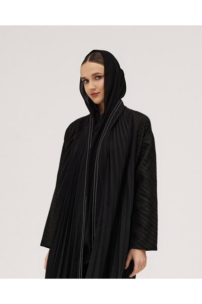 SOROSE SA عباية كتان نص كلوش مكسره من الأمام والخلف بتدخيلة أكمام جكار - لون ...