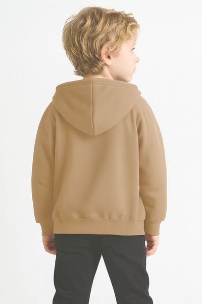 AHENGİM Girls - Boys Basic Zippered Thick 3 Thread Winter School Sweat Ak1815