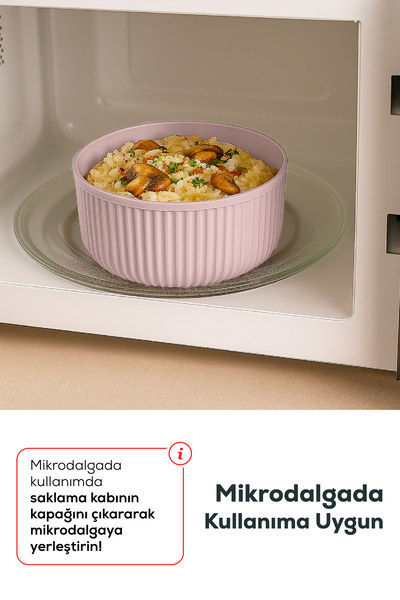 Vienev Set of 16 Striped Round Storage Containers Pink