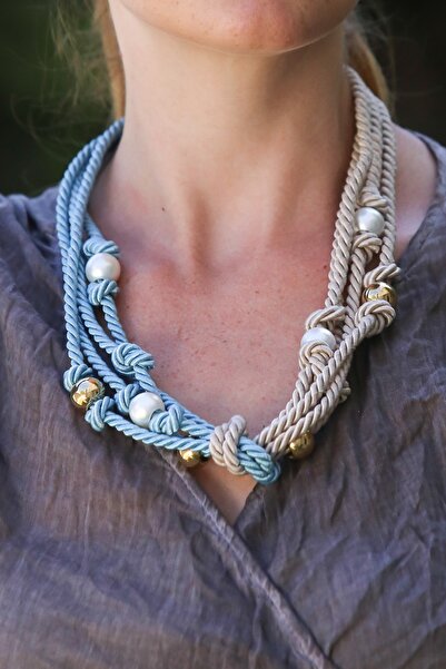 Chiccy Takı Aksesuar قلادة بتصميم عقدة من اللؤلؤ