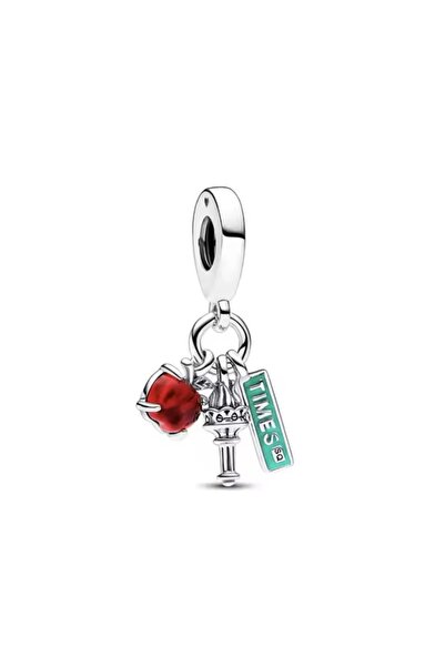 POSEİDONS JEWELLERY Nyc Apple, Torch and Street Sign Triple Dangle Charm