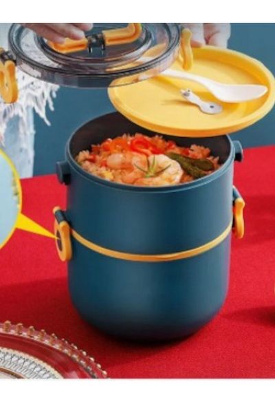 ALPA STORE Fixpoint 1200 ml 2-Layer Steel Lunch Box Lunch Box Lunch Box with Spoon