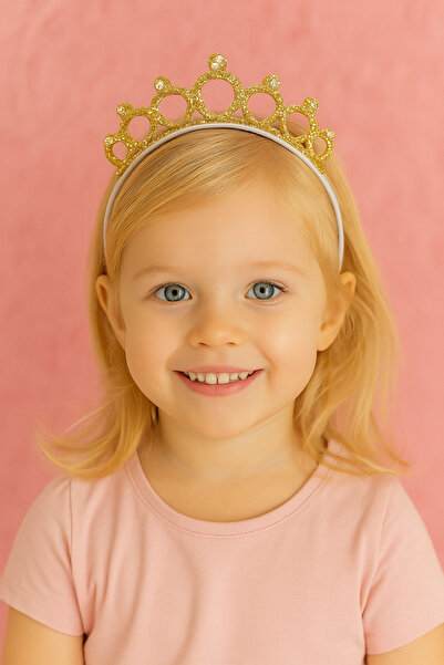 GTNist Parlak Altın Renkli Simli Prenses Tacı – Kız Çocuk Doğum Günü ve Parti...