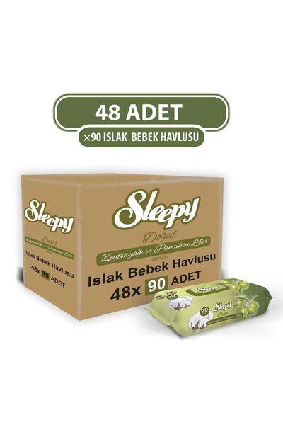 Sleepy Zeytinyağlı Islak Havlu 48x90 (4320 Yaprak)