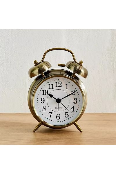 Home Box Mido Metal Twin Bell Alarm Clock - 15.5 cm