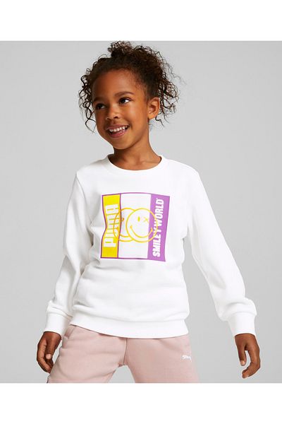 Puma Smiley World Graphic Sweatshirt - White