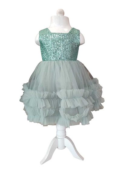 Ahsenimbebe Pul Sequin Fluffy Baby Evening Dress