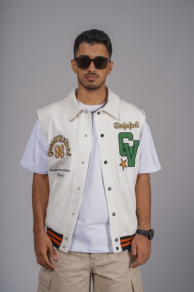 Butik Shirt Collar Snap Closure Oversize Vest