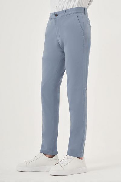 Morven Men's A. Blue Export Summer Cotton Side Pocket Slim Fit Chino Pants
