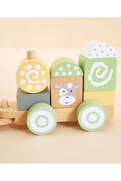 Fab N Funky Wooden Train Building Set, Smooth Edges, Non Toxic Color, Multicolor - 22 Pieces