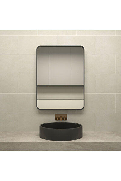 ONE مرآة زينة متينة عالية الجودة بإطار من الألومنيوم مقاس 70 × 50 سم