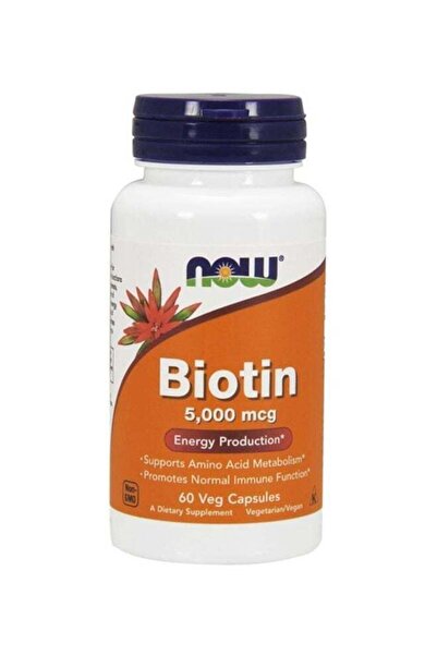 Now Foods بيوتين ٥٠٠٠ ميكروجرام - ٦٠ كبسولة نباتية