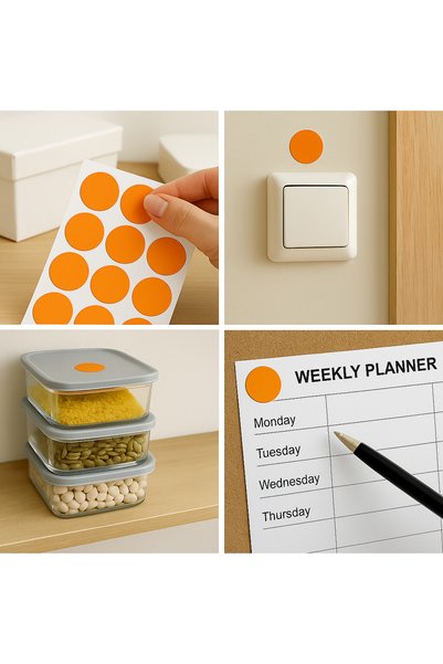 Kalite Barkod Round Label 30 mm Orange Color 600 Pieces Labels - Quality Barcode