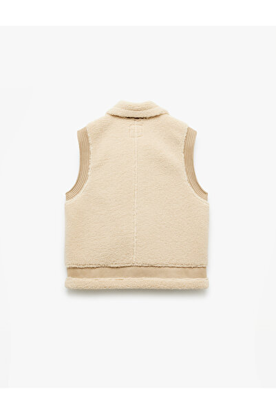 Koton Штучна замша Деталізована безрукавка на блискавці з кишенями Плюшева жилетка