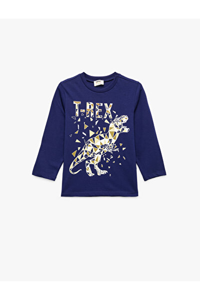 Koton Βαμβακερό μακρυμάνικο μπλουζάκι με στάμπα δεινοσαύρων