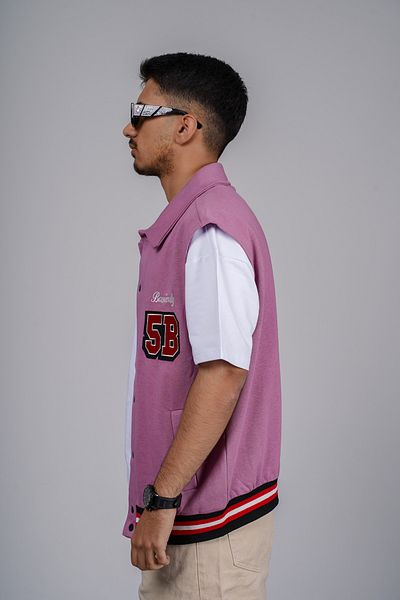 Butik Embroidered Snap Closure Ribbed Unisex Vest