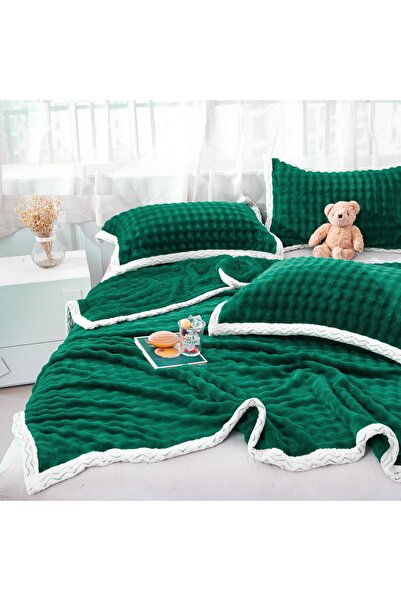 CHIRASO Set Pătură CHIRASO, moale și pufoasă, din microfibră plușată, 200x230 cm si 2 Fețe Pernă 52x78 cm