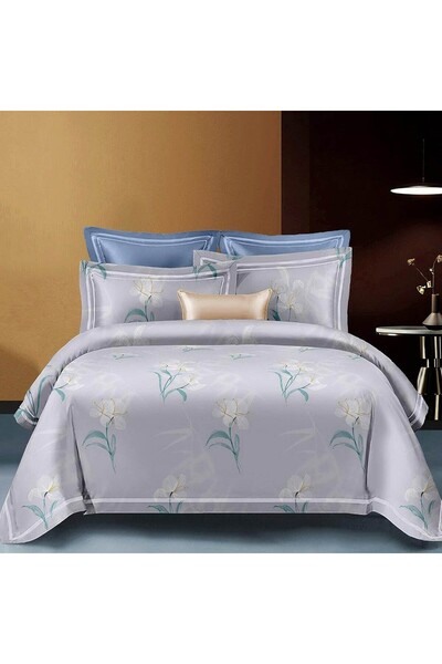 Ferrucci Frochi Light Blue Multicolor Print Duvet Cover Set Twin, Double, 4 Piece Set